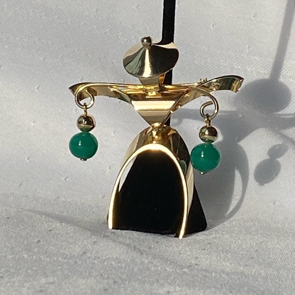 Abstract Figure Asian Influence Gold Tone Pendant Brooch Pin - Picture 14 of 14